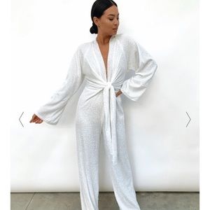 Pretty Lavish UK White Sequin Jumpsuit